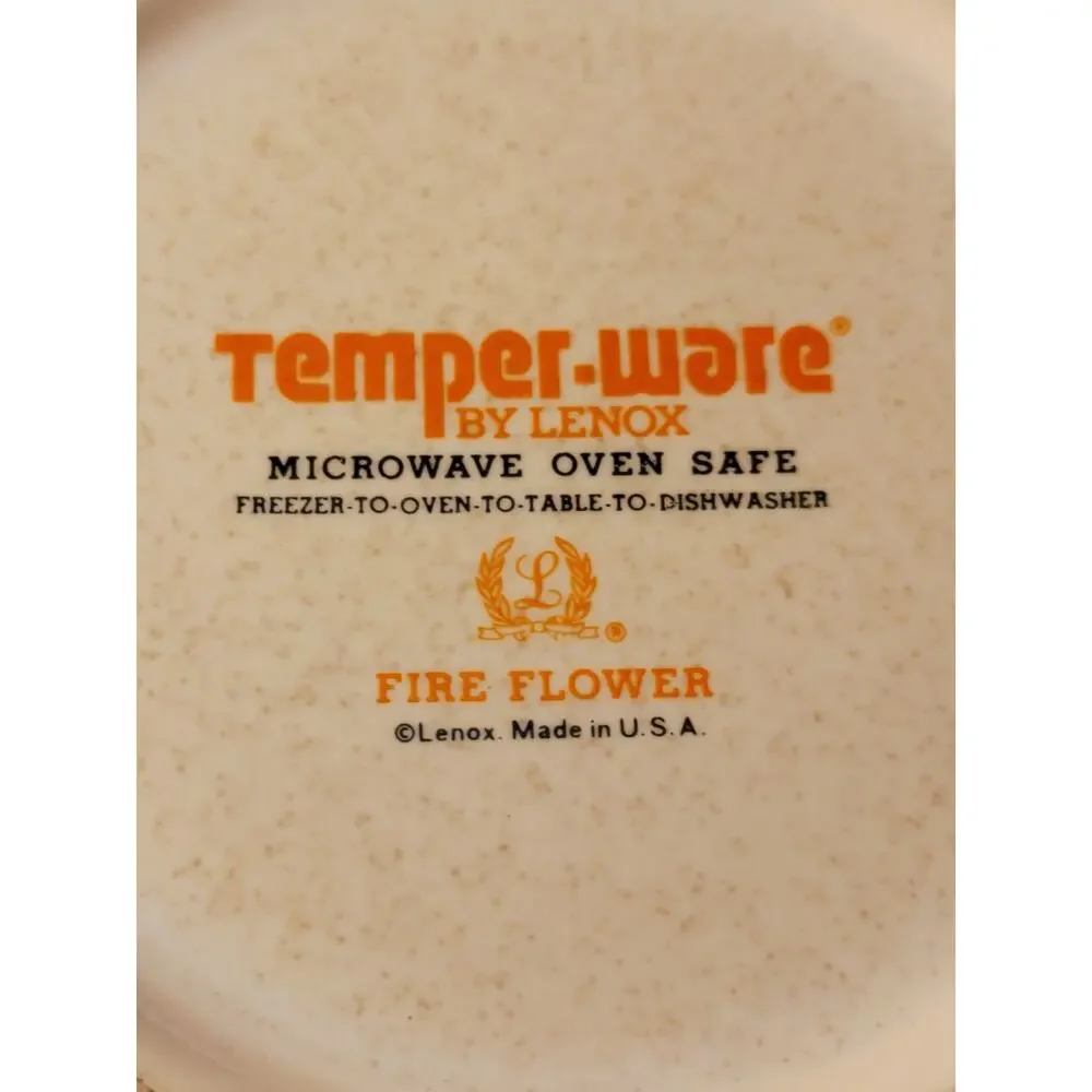 VTG‎ MCM Lenox Temperware Fire Flower Platter 70s Dinnerware Serveware